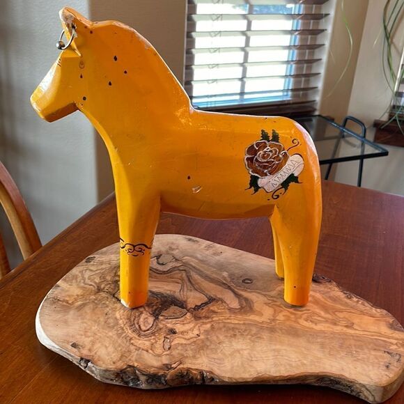 Vintage Ikea Dala Swedish Folk Art Wooden Horse - Picture 1 of 8